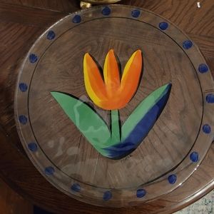 Kosta Boda Handpainted serving platter